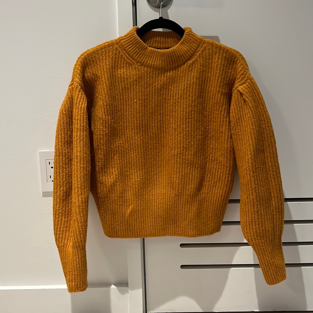 Balloon sleeve chunky sweater